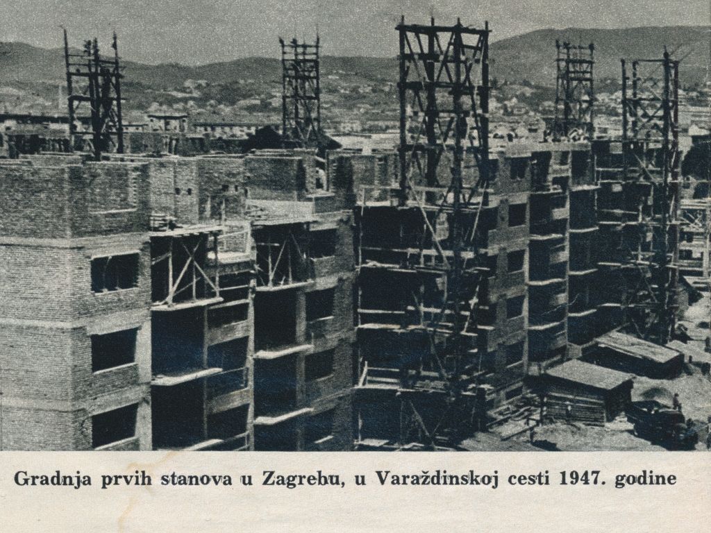 Varaždinska cesta (današnja ulica grada Vukovara), izgradnja novih zgrada, 1947. godine